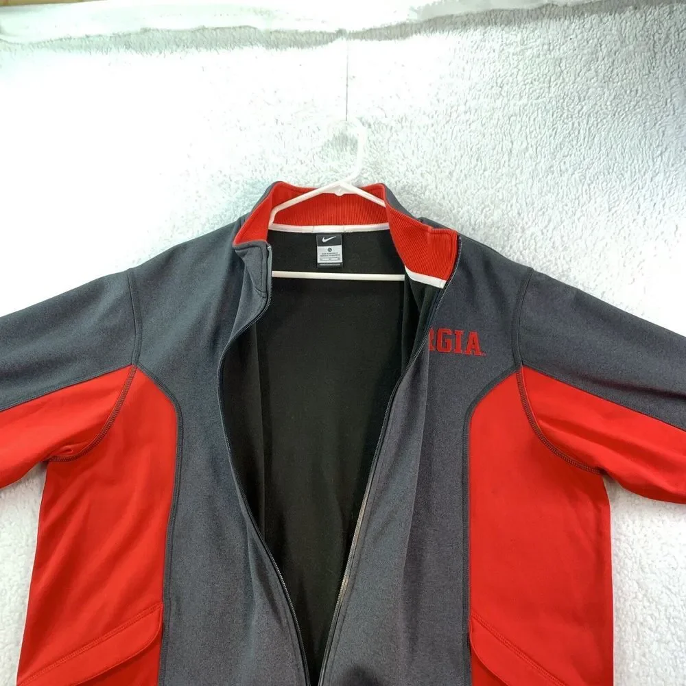 University Of Georgia Bulldog‎ Jacket Full Zip Nike Black Red XL